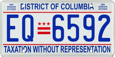 DC license plate EQ6592