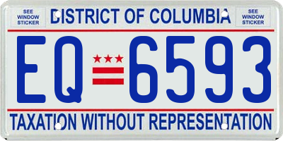 DC license plate EQ6593