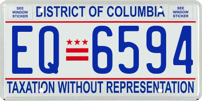 DC license plate EQ6594