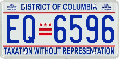 DC license plate EQ6596