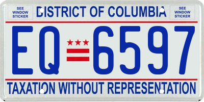 DC license plate EQ6597