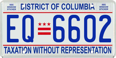 DC license plate EQ6602