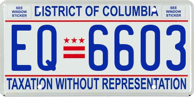 DC license plate EQ6603