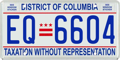 DC license plate EQ6604