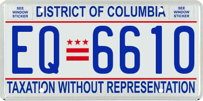 DC license plate EQ6610