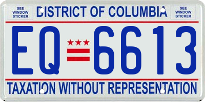 DC license plate EQ6613