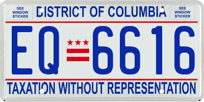 DC license plate EQ6616