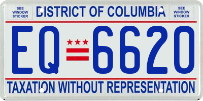 DC license plate EQ6620