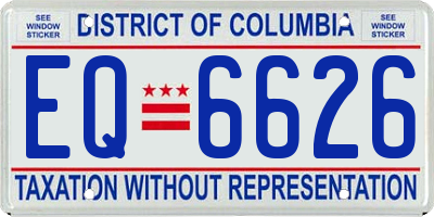 DC license plate EQ6626