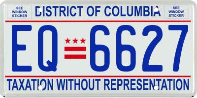 DC license plate EQ6627
