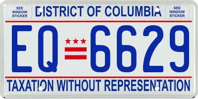 DC license plate EQ6629
