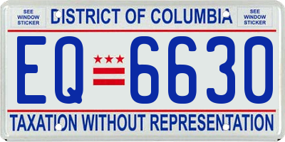 DC license plate EQ6630
