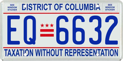 DC license plate EQ6632