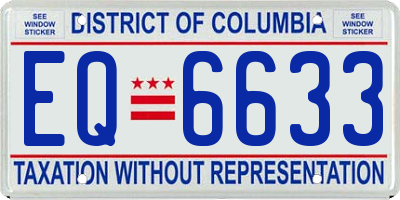 DC license plate EQ6633