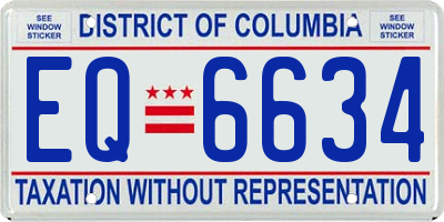 DC license plate EQ6634