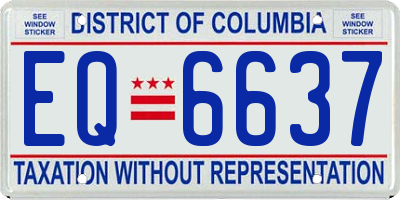 DC license plate EQ6637