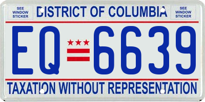 DC license plate EQ6639
