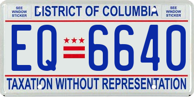 DC license plate EQ6640