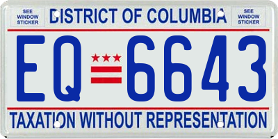 DC license plate EQ6643