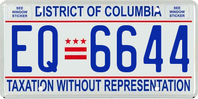 DC license plate EQ6644