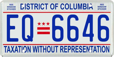 DC license plate EQ6646