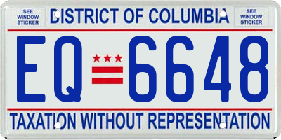 DC license plate EQ6648