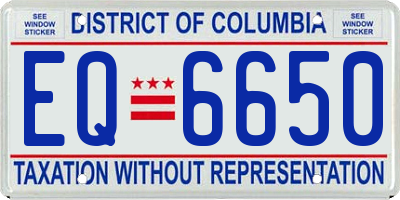 DC license plate EQ6650