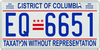 DC license plate EQ6651