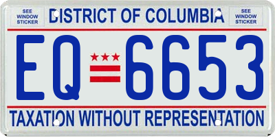 DC license plate EQ6653