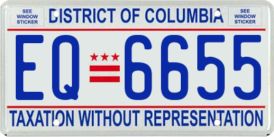 DC license plate EQ6655