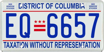 DC license plate EQ6657