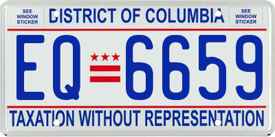 DC license plate EQ6659
