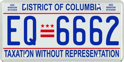 DC license plate EQ6662