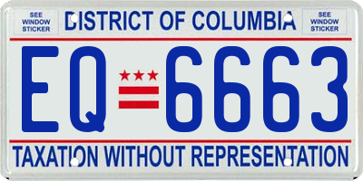 DC license plate EQ6663