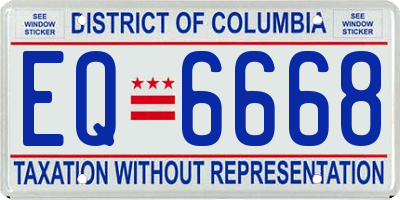 DC license plate EQ6668