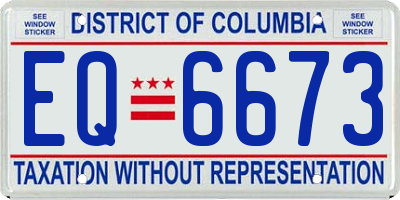 DC license plate EQ6673