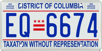 DC license plate EQ6674