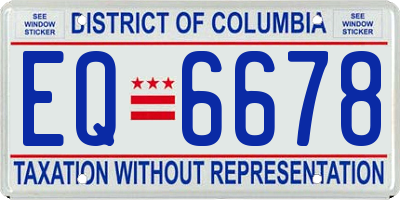 DC license plate EQ6678