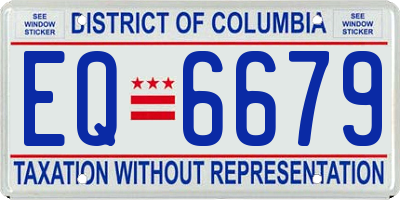 DC license plate EQ6679