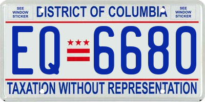 DC license plate EQ6680