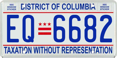 DC license plate EQ6682