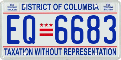 DC license plate EQ6683