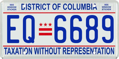 DC license plate EQ6689