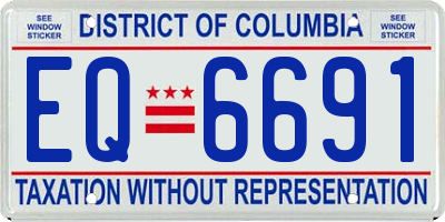 DC license plate EQ6691