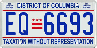 DC license plate EQ6693