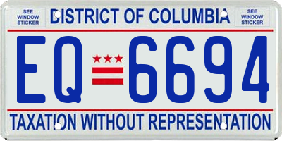 DC license plate EQ6694