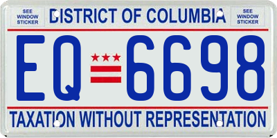 DC license plate EQ6698