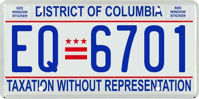DC license plate EQ6701