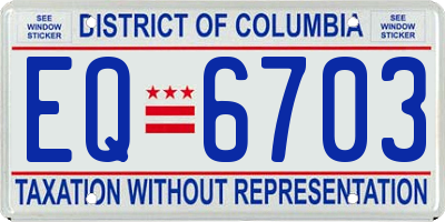 DC license plate EQ6703