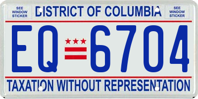 DC license plate EQ6704